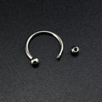Classic Externally Threaded Titanium Horseshoe ring - Classic Externally Threaded Titanium Horseshoe ring - Deep Blue / 3 mm by CRUXJEWELRY