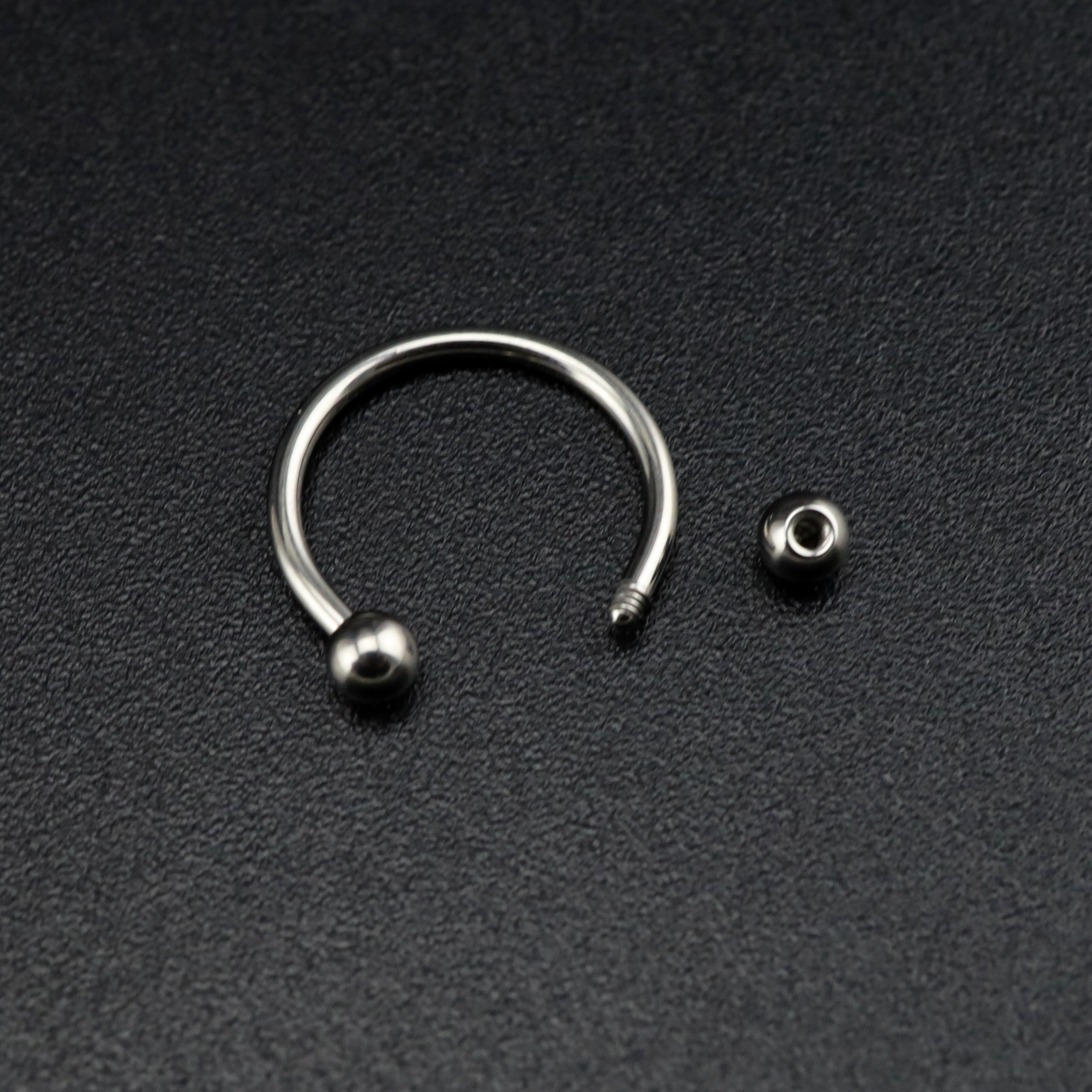 Classic Externally Threaded Titanium Horseshoe ring - Classic Externally Threaded Titanium Horseshoe ring - Deep Blue / 3 mm by CRUXJEWELRY