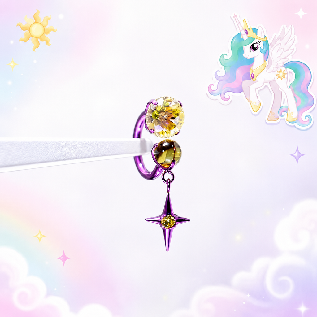 MLP Four-Point Star Titanium Horseshoe Ring | Lip & Cartilage