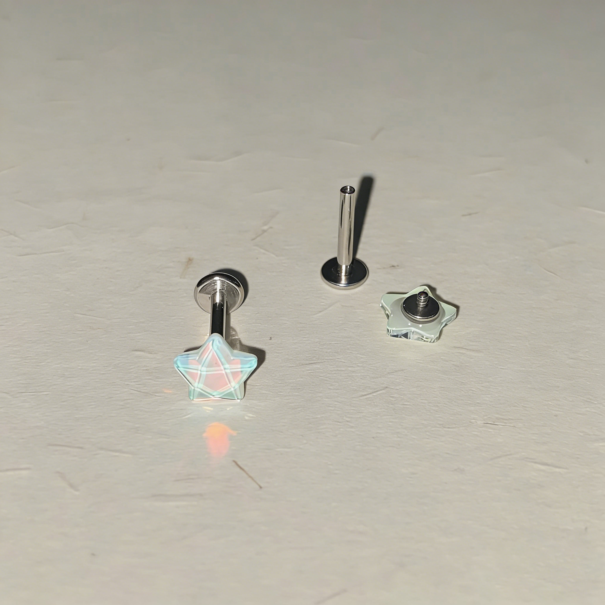 Cute Bubbly Star Titanium Labret Stud - Implant Grade Cartilage & Lip Piercing