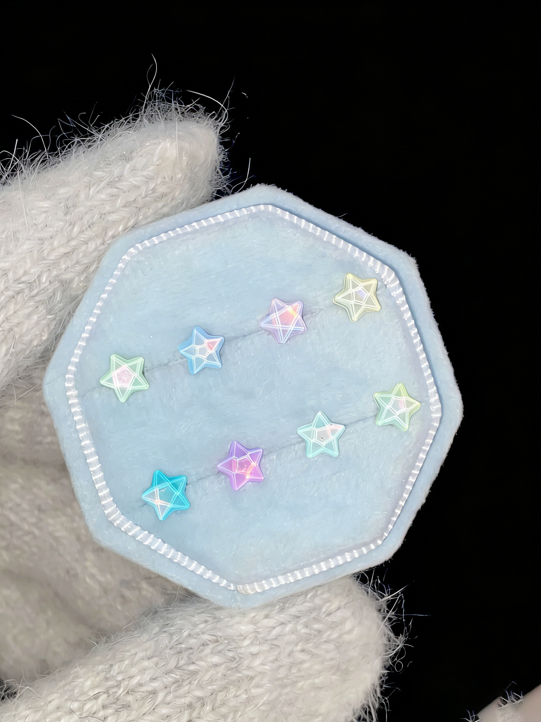 Cute Bubbly Star Titanium Labret Stud - Implant Grade Cartilage & Lip Piercing