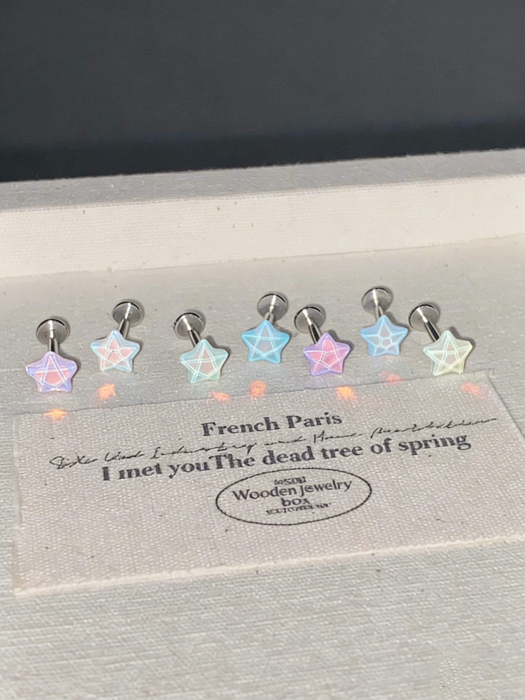 Cute Bubbly Star Titanium Labret Stud - Implant Grade Cartilage & Lip Piercing