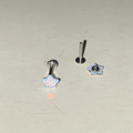Cute Bubbly Star Titanium Labret Stud - Implant Grade Cartilage & Lip Piercing