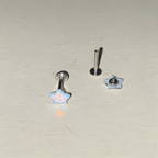 Cute Bubbly Star Titanium Labret Stud - Implant Grade Cartilage & Lip Piercing