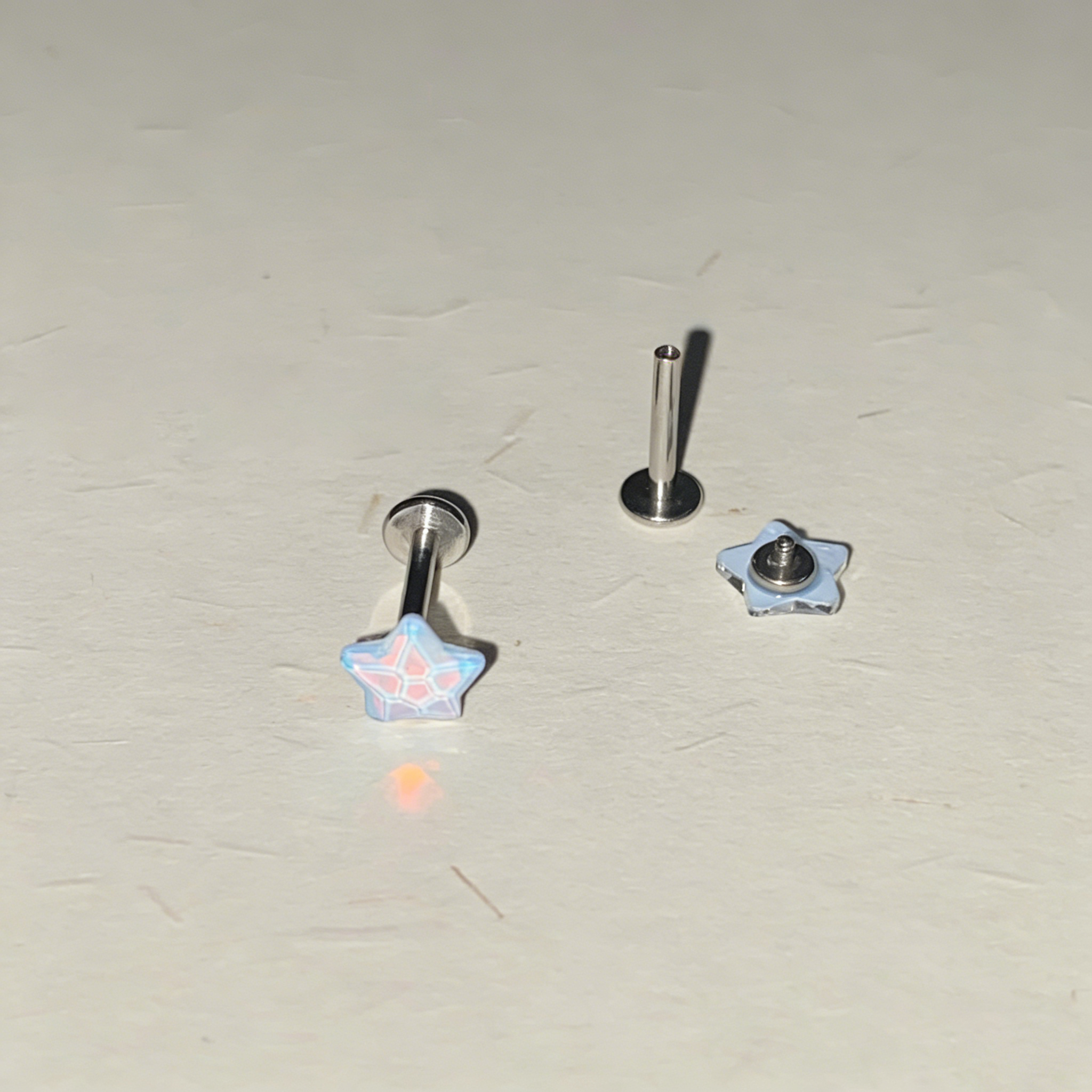 Cute Bubbly Star Titanium Labret Stud - Implant Grade Cartilage & Lip Piercing