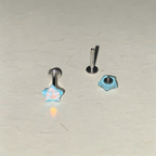 Cute Bubbly Star Titanium Labret Stud - Implant Grade Cartilage & Lip Piercing