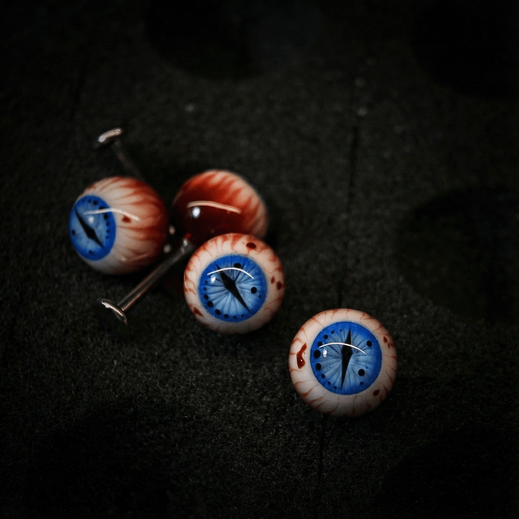 Cthulhu Eye - Midnight Feline Iris Eyeball | Ear/Tongue/Lip Titanium Studs