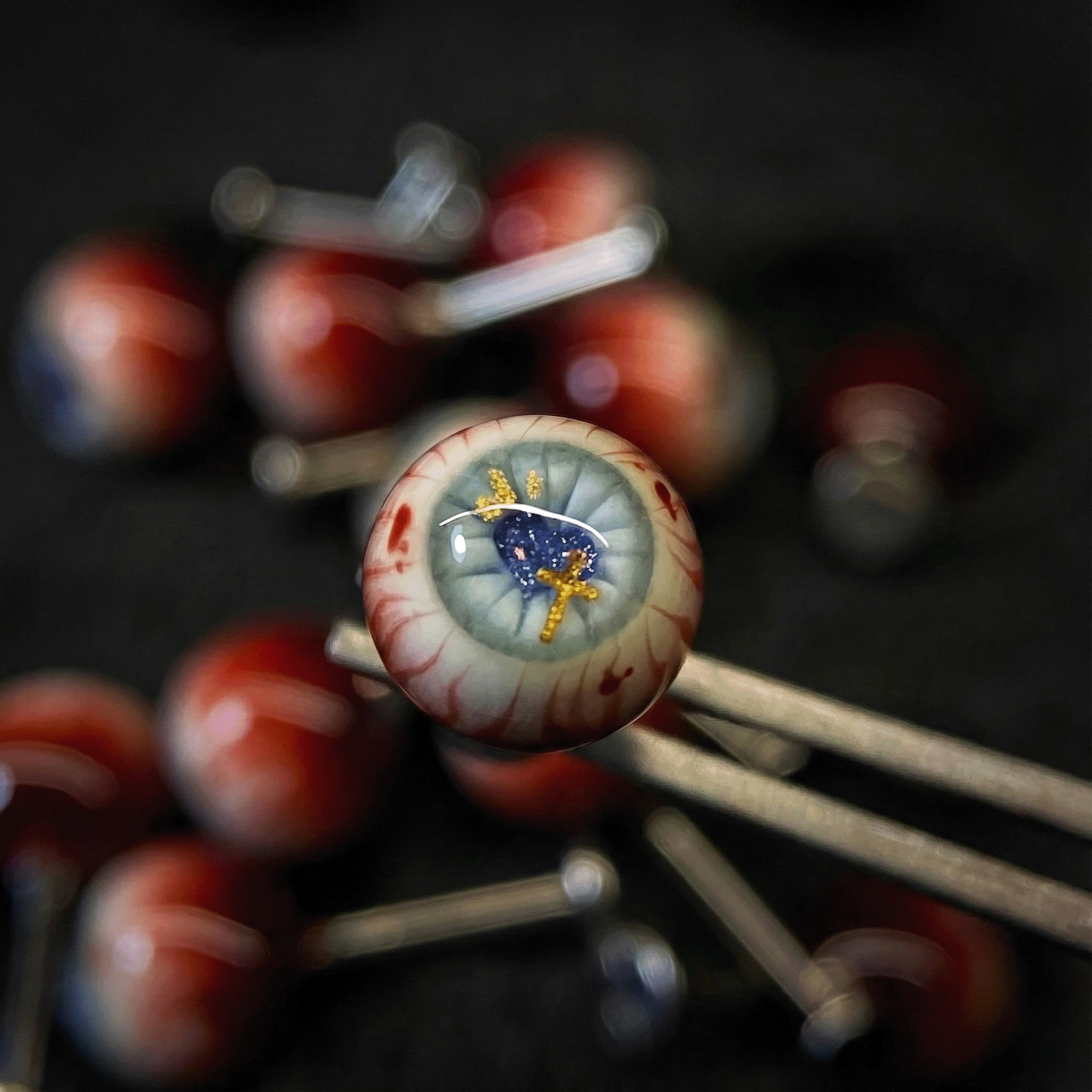 Cthulhu Eye - The Faith Heart | Ear/Tongue/Lip Titanium Studs