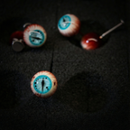 Cthulhu Eye - Midnight Feline Iris Eyeball | Ear/Tongue/Lip Titanium Studs
