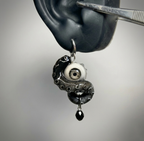 Cthulhu Eye – Monochrome Black & Gray Tentacle Earrings with Realistic Eyeball