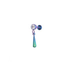 Rainbow Teardrop pendant CZ Dangle Titanium Ear Studs - Rainbow Teardrop pendant CZ Dangle Titanium Ear Studs - Blue-Green Gradient / 6mm by CRUXJEWELRY