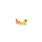 3D Triple Butterfly Titanium Ear Studs - 3D Triple Butterfly Titanium Ear Studs - Orange-Yellow Gradient / 6mm by CRUXJEWELRY