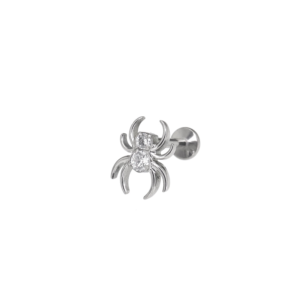 Colorful Spider Internally Threaded Titanium Ear Studs - Colorful Spider Internally Threaded Titanium Ear Studs - White / 6mm by CRUXJEWELRY