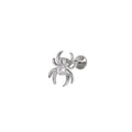 Colorful Spider Internally Threaded Titanium Ear Studs - Colorful Spider Internally Threaded Titanium Ear Studs - White / 6mm by CRUXJEWELRY