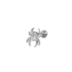 Colorful Spider Internally Threaded Titanium Ear Studs - Colorful Spider Internally Threaded Titanium Ear Studs - White / 6mm by CRUXJEWELRY