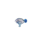 Eastern Aesthetics - FAN CZ Internally Threaded Titanium Ear Studs - Eastern Aesthetics - FAN CZ Internally Threaded Titanium Ear Studs - Blue-White Gradient / 6mm by CRUXJEWELRY
