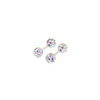 Iridescent Double Full-CZ Ball Stainless Steel Ear Barbell - Iridescent Double Full-CZ Ball Stainless Steel Ear Barbell - AB Coating / Set / 4mm by CRUXJEWELRY