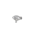 Eastern Aesthetics - FAN CZ Internally Threaded Titanium Ear Studs - Eastern Aesthetics - FAN CZ Internally Threaded Titanium Ear Studs - Sliver / 6mm by CRUXJEWELRY