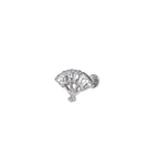 Eastern Aesthetics - FAN CZ Internally Threaded Titanium Ear Studs - Eastern Aesthetics - FAN CZ Internally Threaded Titanium Ear Studs - Sliver / 6mm by CRUXJEWELRY