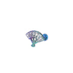 Eastern Aesthetics - FAN CZ Internally Threaded Titanium Ear Studs - Eastern Aesthetics - FAN CZ Internally Threaded Titanium Ear Studs - Blue-Green Gradient / 6mm by CRUXJEWELRY