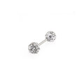 Iridescent Double Full-CZ Ball Stainless Steel Ear Barbell - Iridescent Double Full-CZ Ball Stainless Steel Ear Barbell - White / Single / 4mm by CRUXJEWELRY