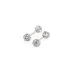 Iridescent Double Full-CZ Ball Stainless Steel Ear Barbell - Iridescent Double Full-CZ Ball Stainless Steel Ear Barbell - White / Set / 4mm by CRUXJEWELRY