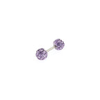Iridescent Double Full-CZ Ball Stainless Steel Ear Barbell - Iridescent Double Full-CZ Ball Stainless Steel Ear Barbell - Purple / Single / 4mm by CRUXJEWELRY