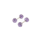 Iridescent Double Full-CZ Ball Stainless Steel Ear Barbell - Iridescent Double Full-CZ Ball Stainless Steel Ear Barbell - Purple / Set / 4mm by CRUXJEWELRY