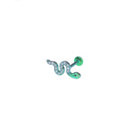 Curved Snake CZ Internally Threaded Titanium Ear Studs - Curved Snake CZ Internally Threaded Titanium Ear Studs - Blue-Green Gradient / 6mm by CRUXJEWELRY