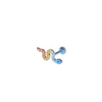 Curved Snake CZ Internally Threaded Titanium Ear Studs - Curved Snake CZ Internally Threaded Titanium Ear Studs - Rainbow / 6mm by CRUXJEWELRY