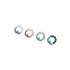 Floral Halo CZ Titanium Ear Studs - Floral Halo CZ Titanium Ear Studs - Pink-Yellow Gradient / 6mm by CRUXJEWELRY