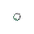 Floral Halo CZ Titanium Ear Studs - Floral Halo CZ Titanium Ear Studs - Green-White Gradient / 6mm by CRUXJEWELRY