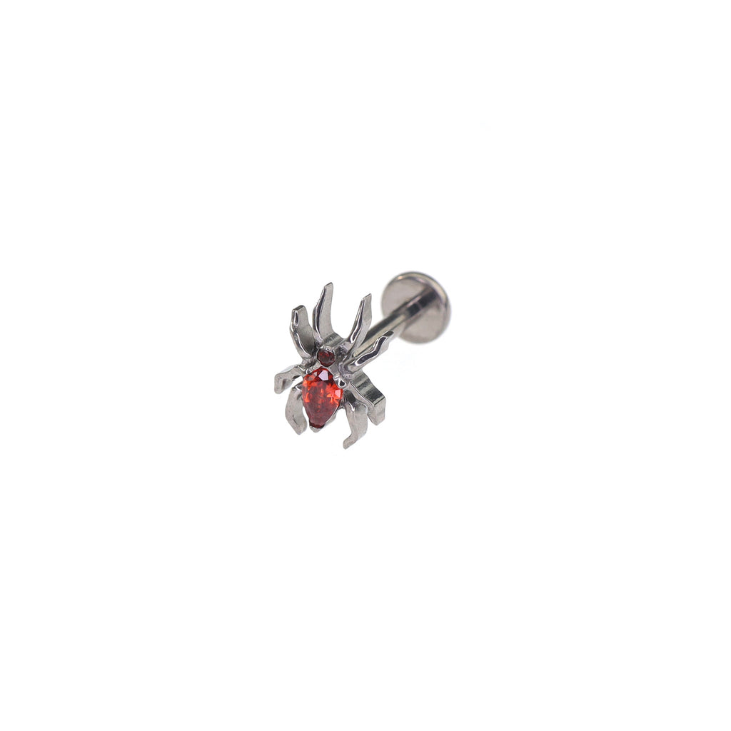 Rainbow CZ Spider Internally Threaded Titanium Studs - Rainbow CZ Spider Internally Threaded Titanium Studs - red / 6mm by CRUXJEWELRY