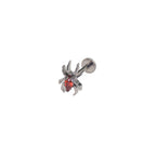 Rainbow CZ Spider Internally Threaded Titanium Studs - Rainbow CZ Spider Internally Threaded Titanium Studs - red / 6mm by CRUXJEWELRY
