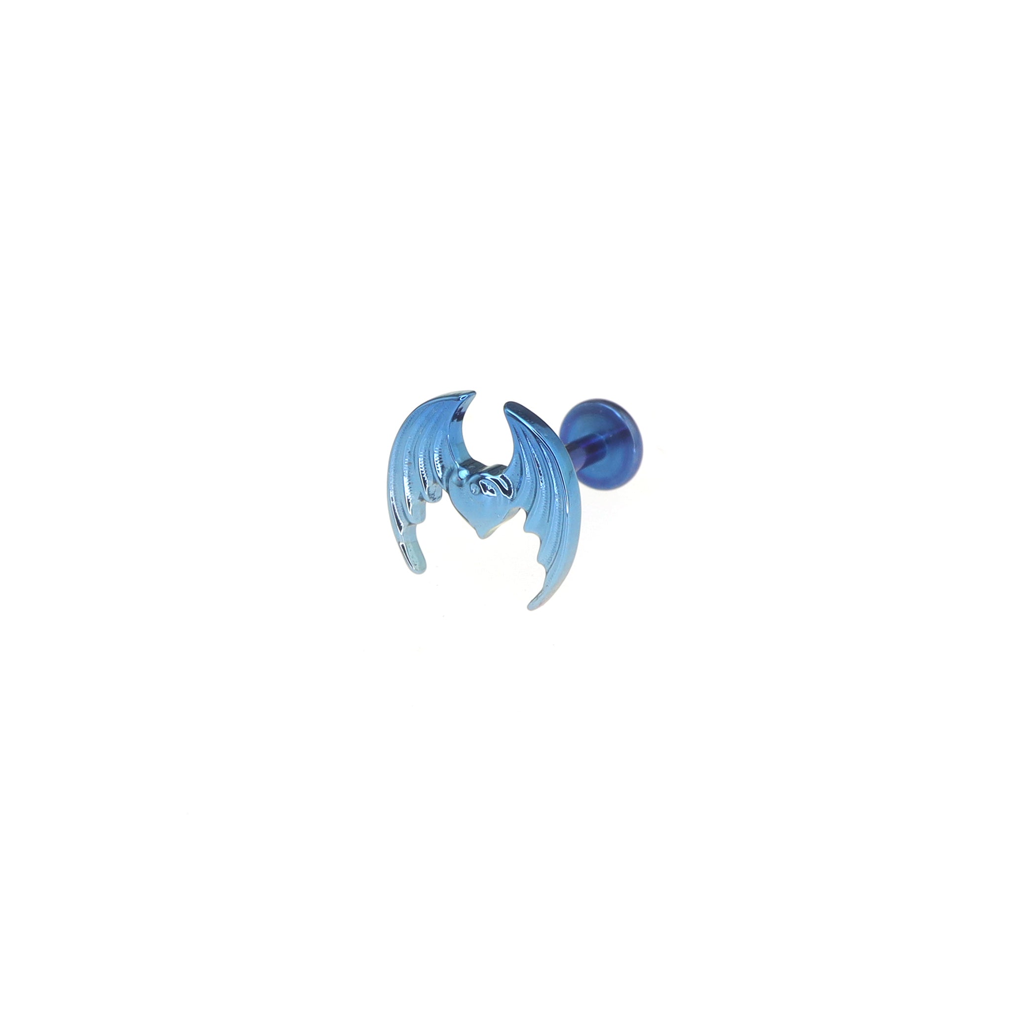 Colorful Succubus Heart Titanium Ear Studs - Colorful Succubus Heart Titanium Ear Studs - Blue-White Gradient / 6mm by CRUXJEWELRY