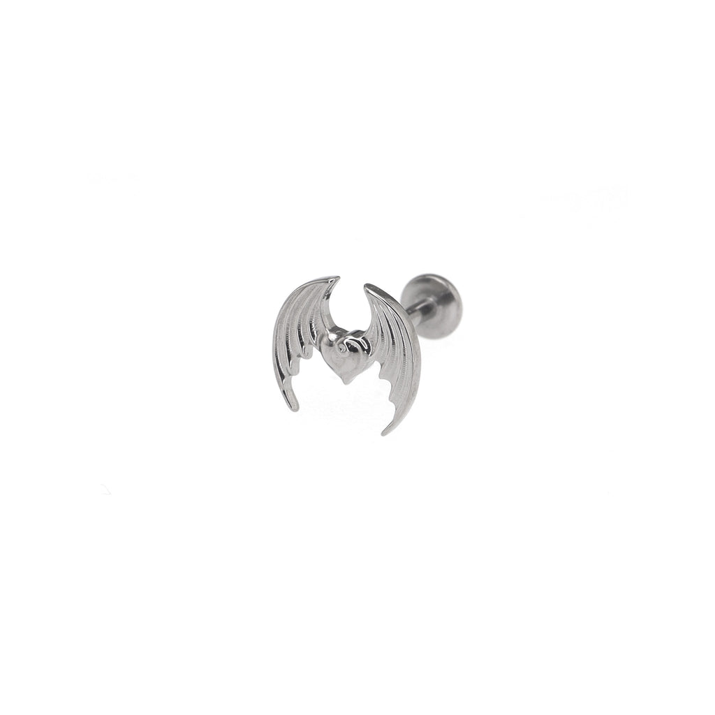 Colorful Succubus Heart Titanium Ear Studs - Colorful Succubus Heart Titanium Ear Studs - Sliver / 6mm by CRUXJEWELRY