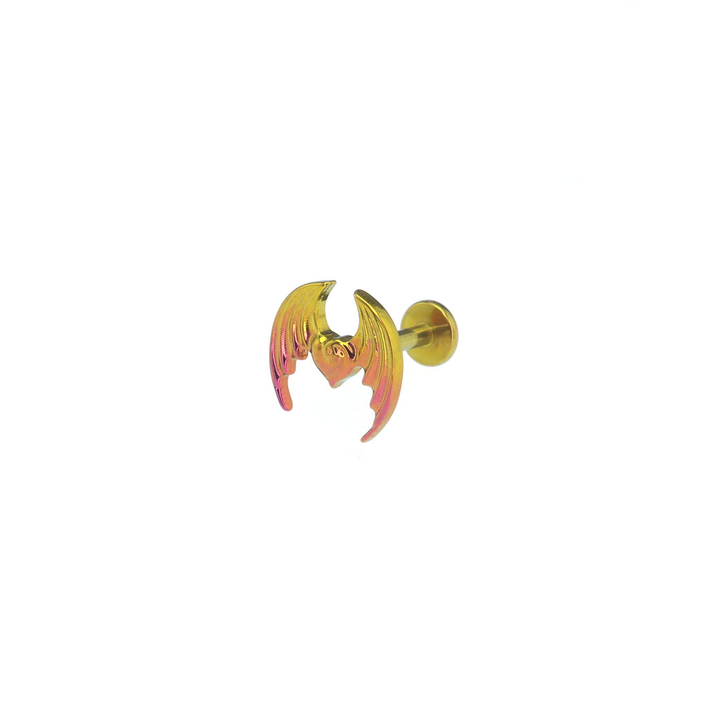 Colorful Succubus Heart Titanium Ear Studs - Colorful Succubus Heart Titanium Ear Studs - Pink-Yellow Gradient / 6mm by CRUXJEWELRY