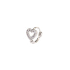 Openwork Heart CZ Stainless Steel Small Hoop Earrings - Openwork Heart CZ Stainless Steel Small Hoop Earrings - Default Title by CRUXJEWELRY
