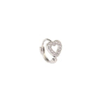 Openwork Heart CZ Stainless Steel Small Hoop Earrings - Openwork Heart CZ Stainless Steel Small Hoop Earrings - Default Title by CRUXJEWELRY