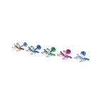 CZ Leaf Branch Titanium Ear Studs - CZ Leaf Branch Titanium Ear Studs - Blue-Green Gradient / 6mm by CRUXJEWELRY