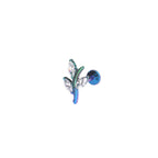 CZ Leaf Branch Titanium Ear Studs - CZ Leaf Branch Titanium Ear Studs - Blue-Green Gradient / 6mm by CRUXJEWELRY