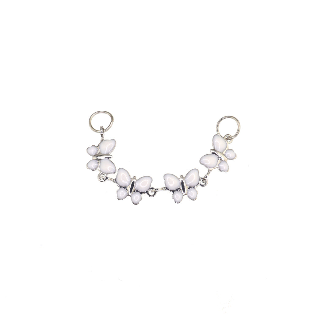 White CZ Butterfly Ear Chain - White CZ Butterfly Ear Chain - Butterfly Chain & Industrial Bar by CRUXJEWELRY