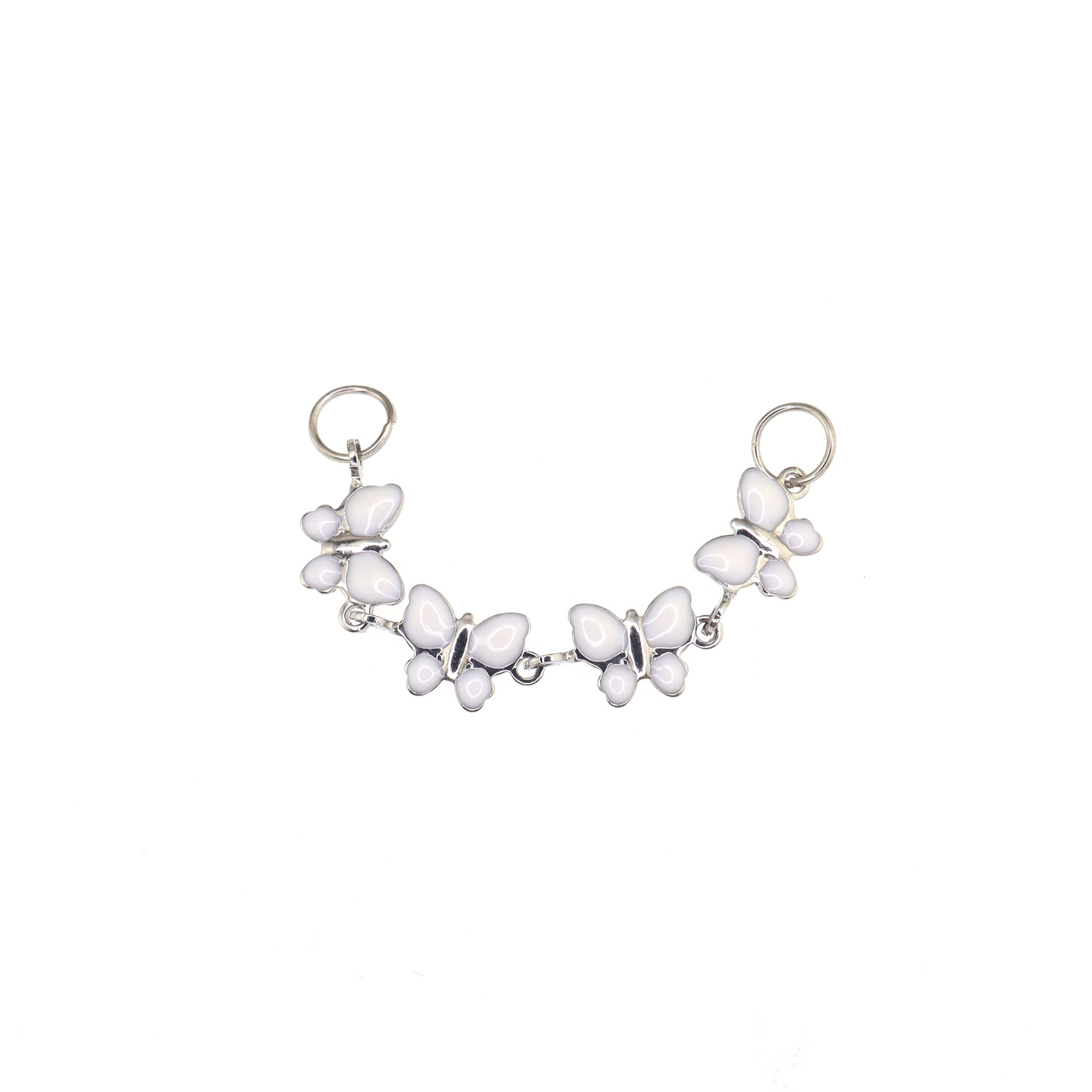 White CZ Butterfly Ear Chain - White CZ Butterfly Ear Chain - Butterfly Chain & Industrial Bar by CRUXJEWELRY