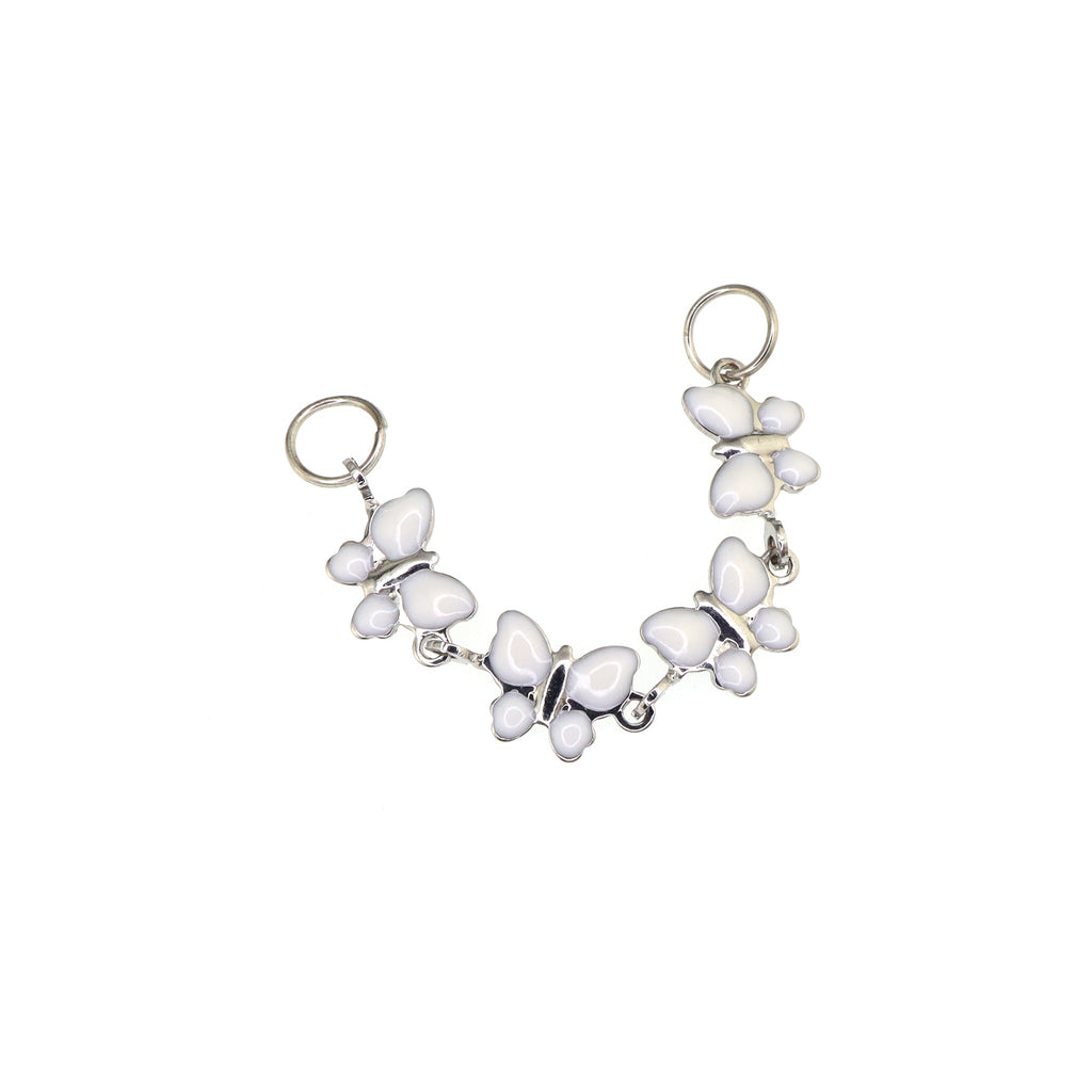 White CZ Butterfly Ear Chain - White CZ Butterfly Ear Chain - Butterfly Chain & Industrial Bar by CRUXJEWELRY