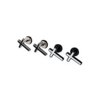 Black & White Oil Slick Cross Externally Threaded Stainless Steel Ear Studs - Black & White Oil Slick Cross Externally Threaded Stainless Steel Ear Studs - White by CRUXJEWELRY