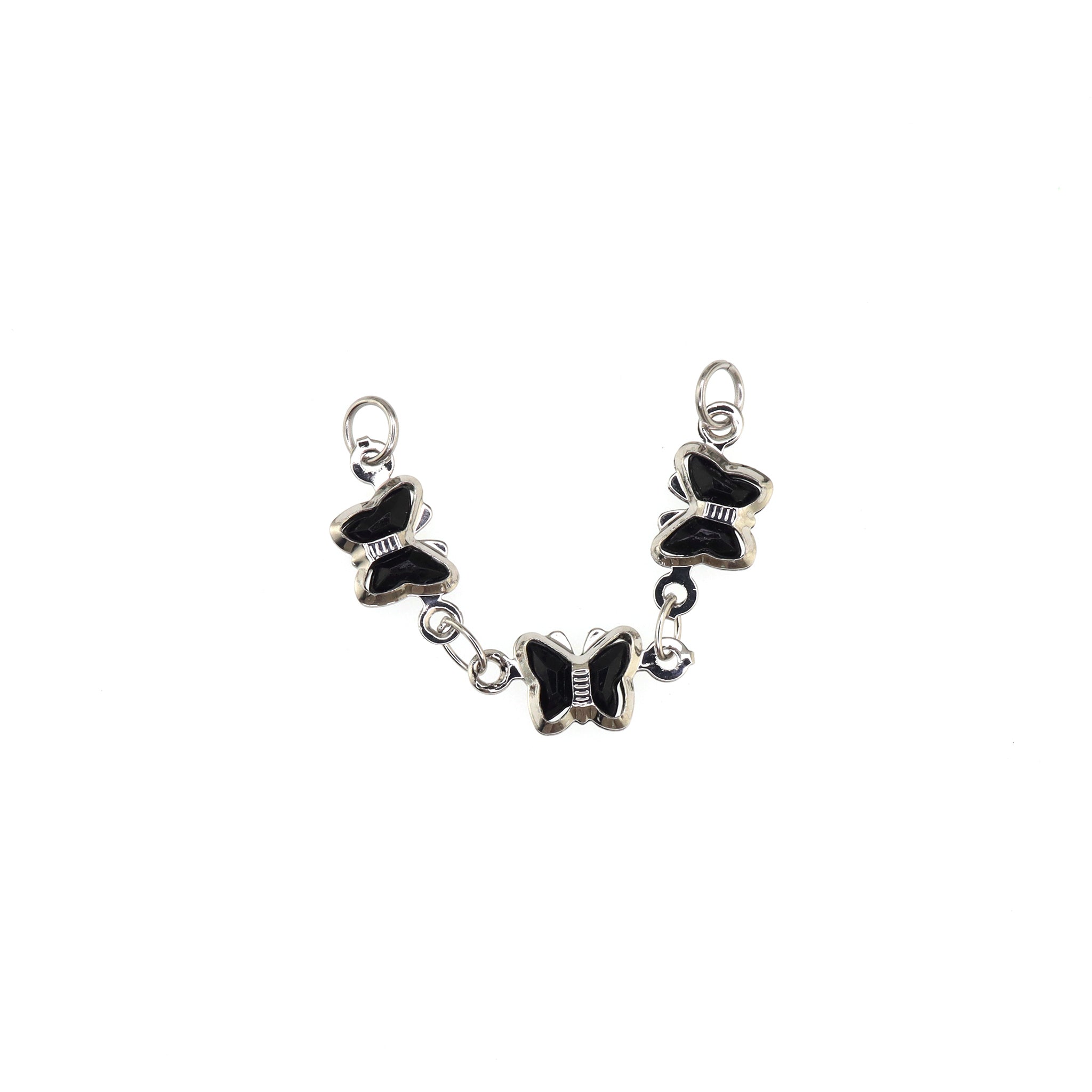 Black Oil Slick Gothic Butterfly Earring Set - Black Oil Slick Gothic Butterfly Earring Set - Butterfly Chain by CRUXJEWELRY