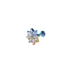 Snowflake CZ Titanium Internally Threaded Ear Studs - Snowflake CZ Titanium Internally Threaded Ear Studs - Rainbow / 6mm by CRUXJEWELRY