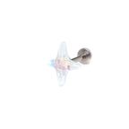 Resin Semi-Transparent Four-Point Star Stainless Steel Ear Studs - Resin Semi-Transparent Four-Point Star Stainless Steel Ear Studs - white-jade / 6mm by CRUXJEWELRY