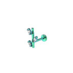 CZ Bamboo Segment Internally Threaded Titanium Studs - CZ Bamboo Segment Internally Threaded Titanium Studs - Green / 6mm by CRUXJEWELRY