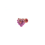 Openwork Spider Web Heart Titanium Ear Studs - Openwork Spider Web Heart Titanium Ear Studs - Pink / 6mm by CRUXJEWELRY
